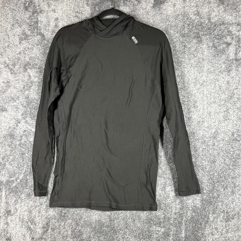 DeSoto Shirt Mens L Black Hooded Long Sleeve Athletic Polypropylene Spandex